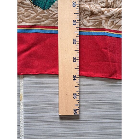 Vintage Italy Silk Butterfly Print Scarf With Red Border 34" X 34" Square - Picture 7 of 9
